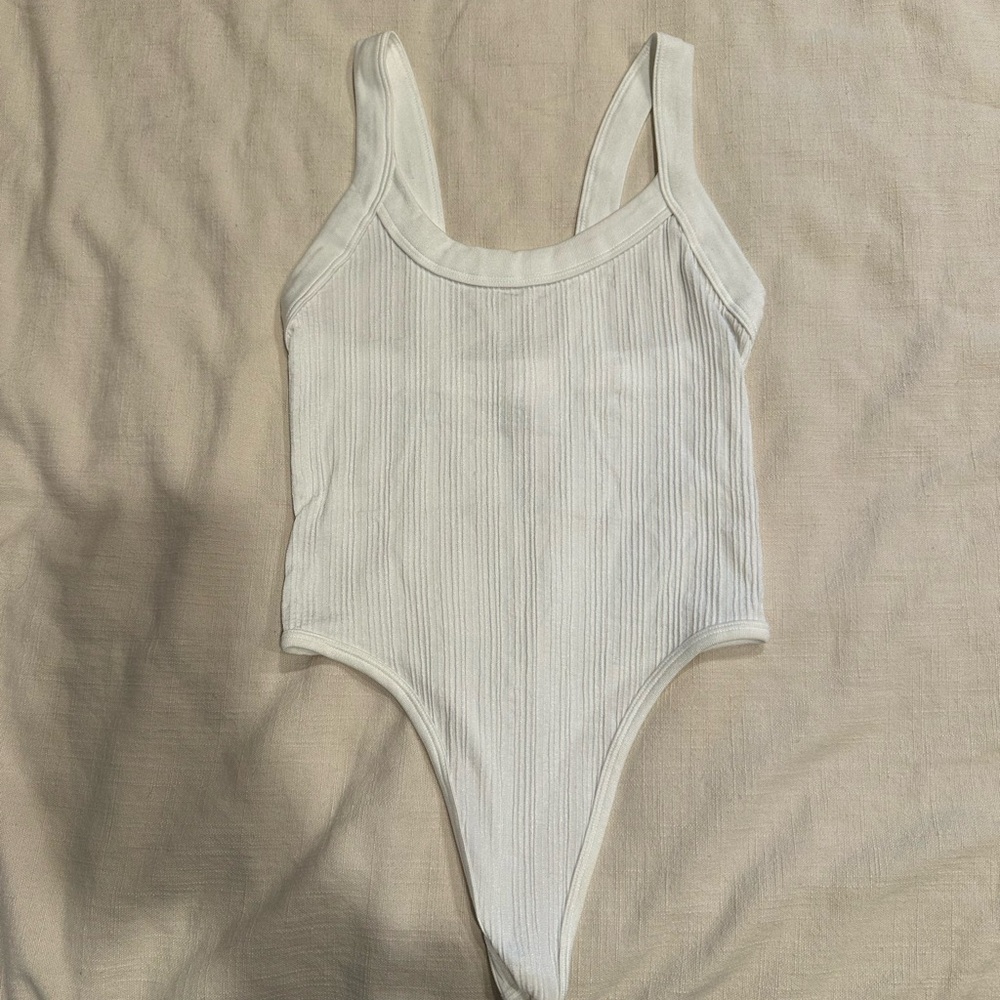 Urban outfitters White Ribbed Bodysuit